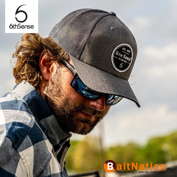 6th Sense Fishing Trucker Hat The 6 Charcoal Black_01