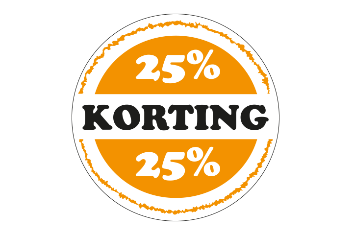 25% korting