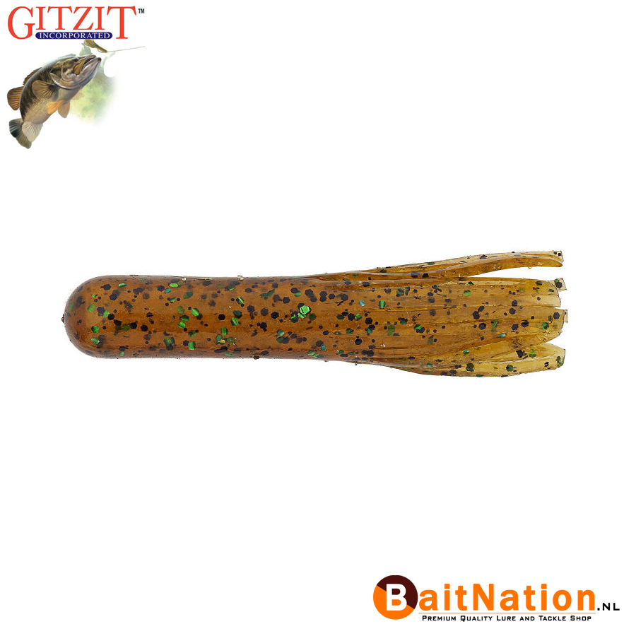Gitzit Original Fat Tubes Brown Craw Green sparkle